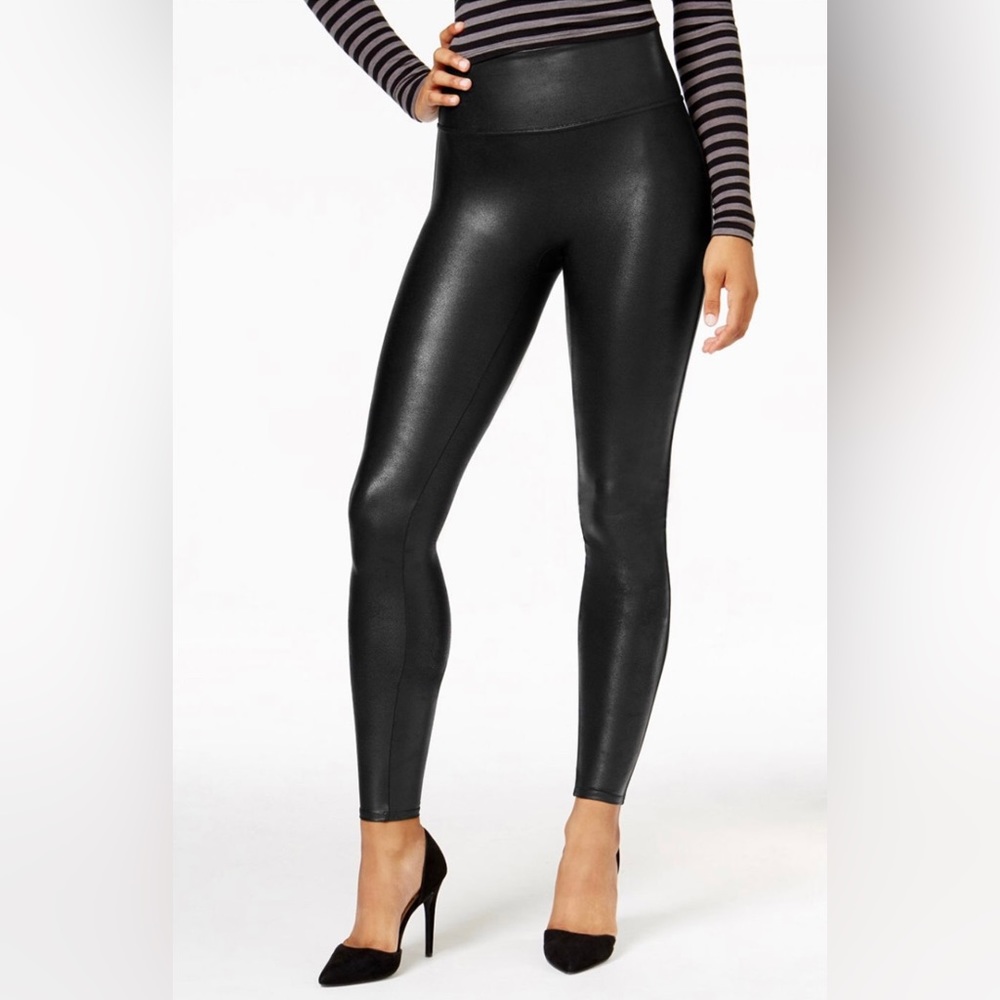 Spanx Faux Leather tummy control leggings (size M)